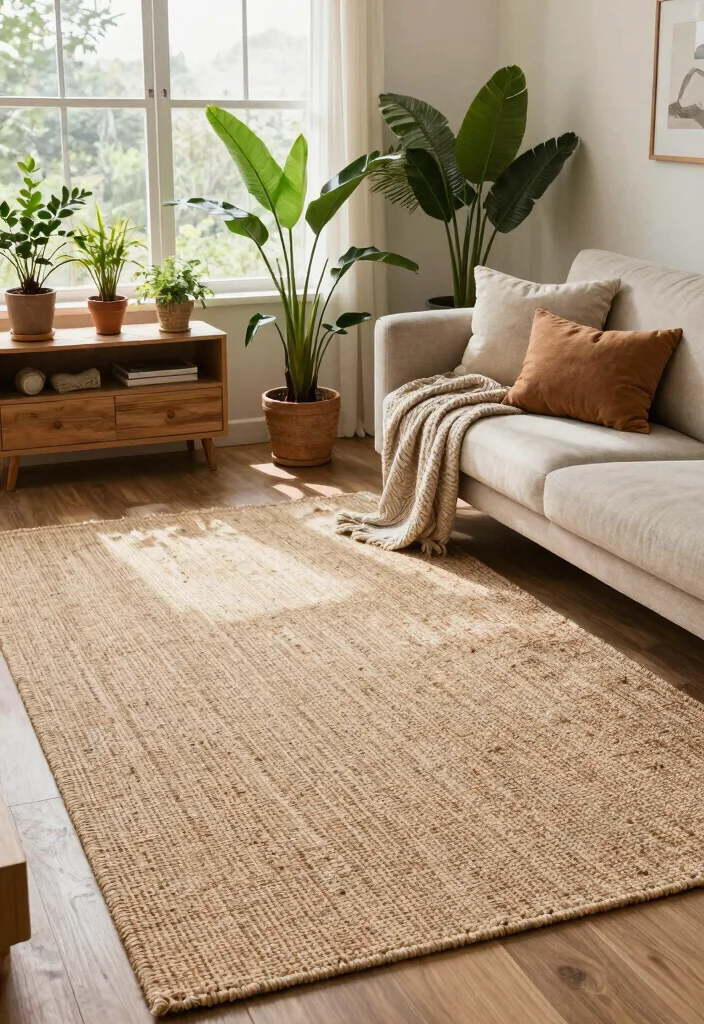 15 6x9 Rug Living Room Ideas Right Size Styling - 8. Incorporating Natural Elements 1