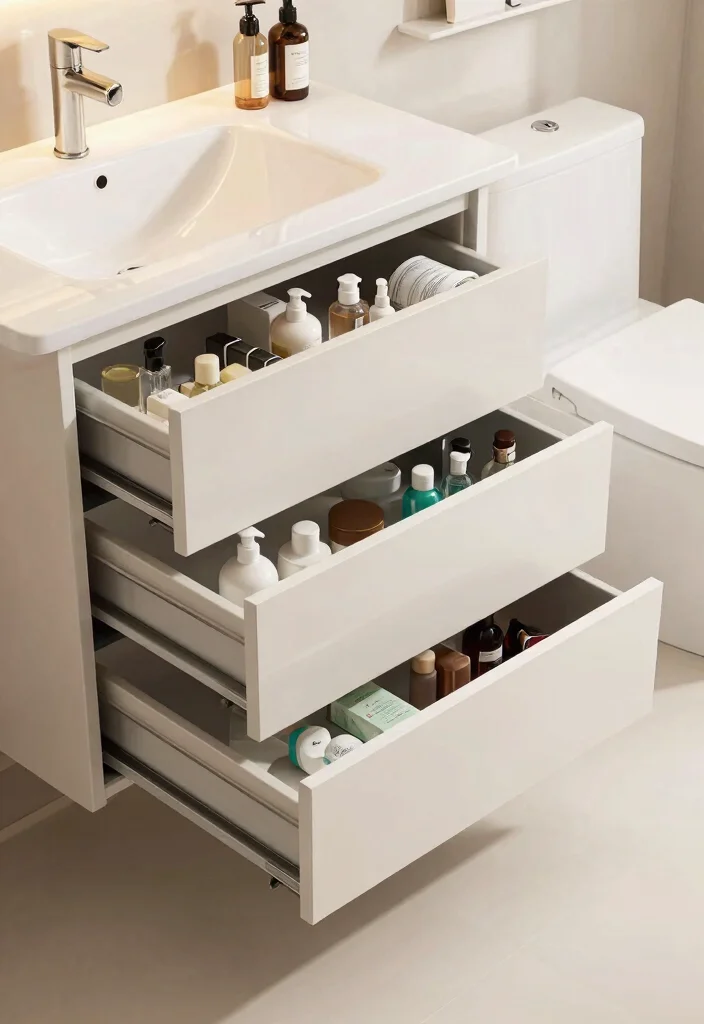 15 Bathroom Vanity Shelf Ideas That Add Storage And Style - 10. Drawer Units: Hidden Storage Solutions 1