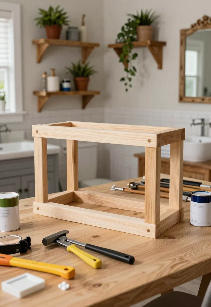 15 Bathroom Vanity Shelf Ideas That Add Storage And Style - 12. DIY Shelving: Personalized Touch 1