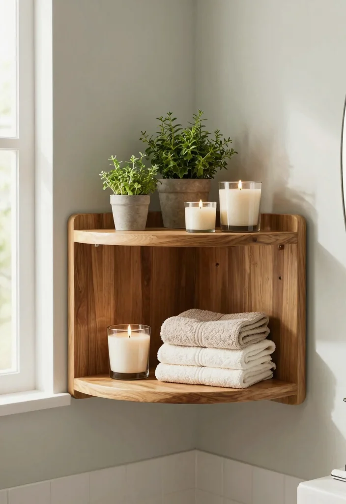15 Bathroom Vanity Shelf Ideas That Add Storage And Style - 2. Corner Shelving: Unused Space Comes to Life 1