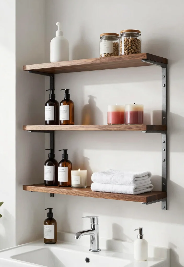 15 Bathroom Vanity Shelf Ideas That Add Storage And Style - 4. Open Shelving: Embrace the Minimalist Look 1