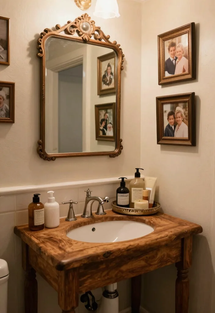 15 Cottage Bathroom Ideas With Cozy Charm - 6. Vintage Decor Accents 1