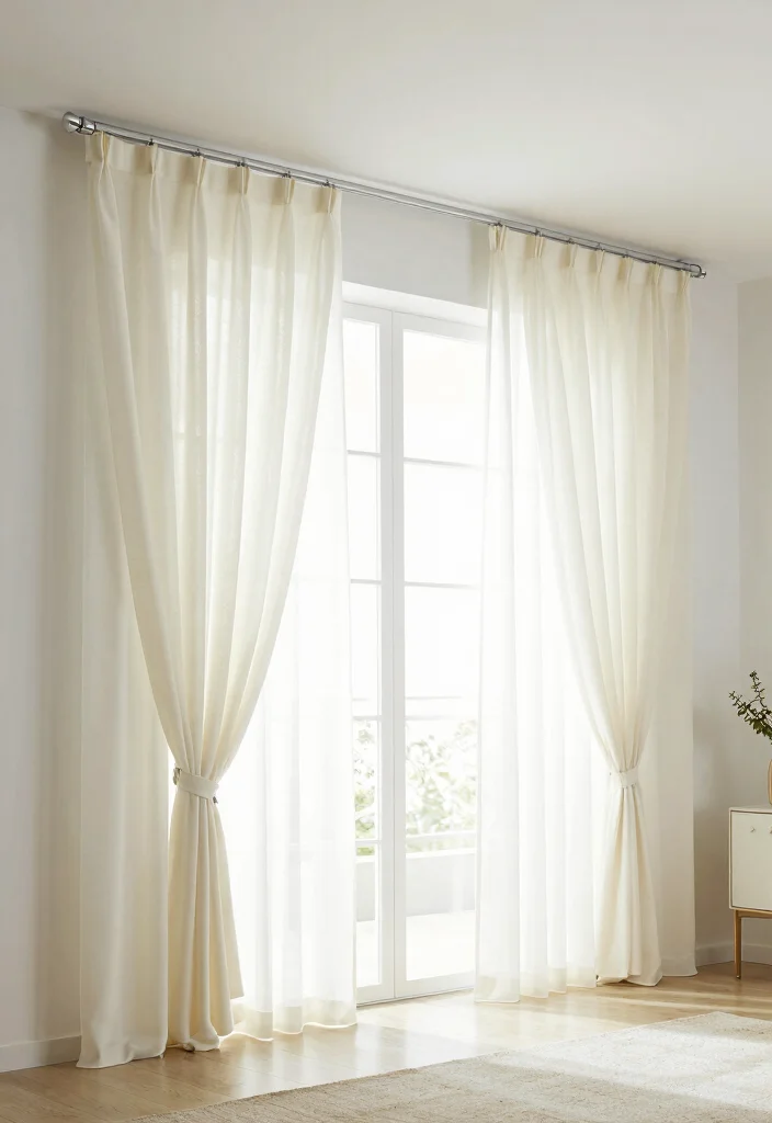 15 Curtain Rails Living Room Ideas for a Clean Modern Finish - 10. Ceiling-Mounted Curtain Rails 1