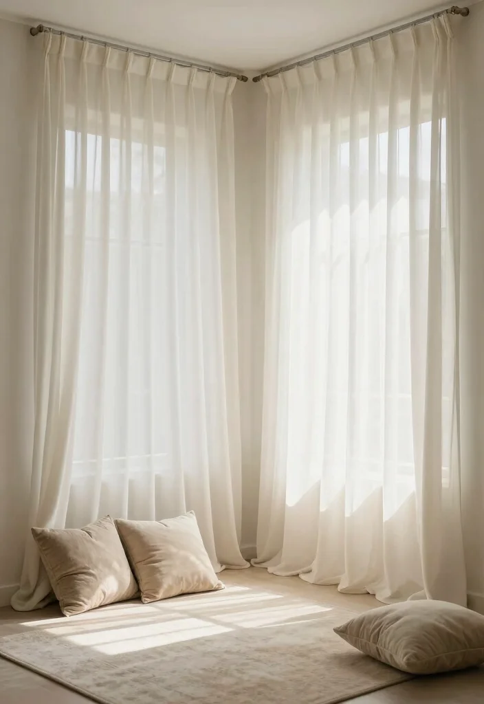 15 Curtain Rails Living Room Ideas for a Clean Modern Finish - 5. Cloud-like Soft Curtains with Hidden Rails 1