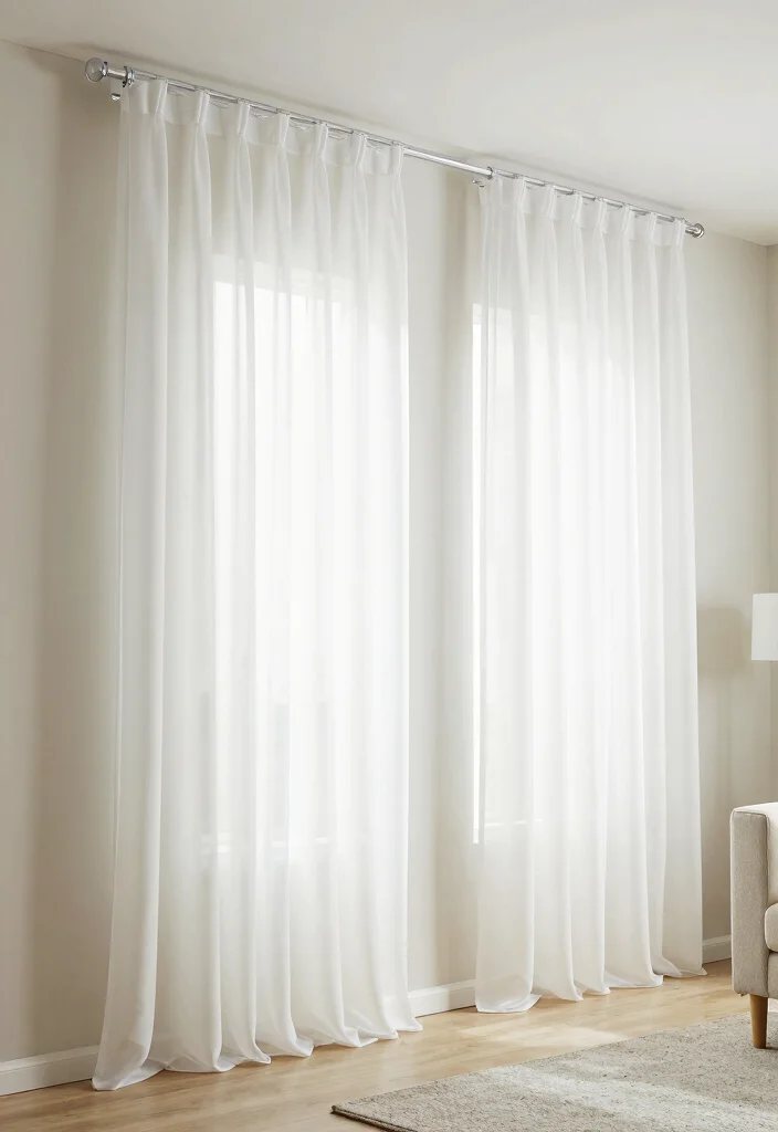15 Curtain Rails Living Room Ideas for a Clean Modern Finish - 8. Clear Acrylic Curtain Rails 1