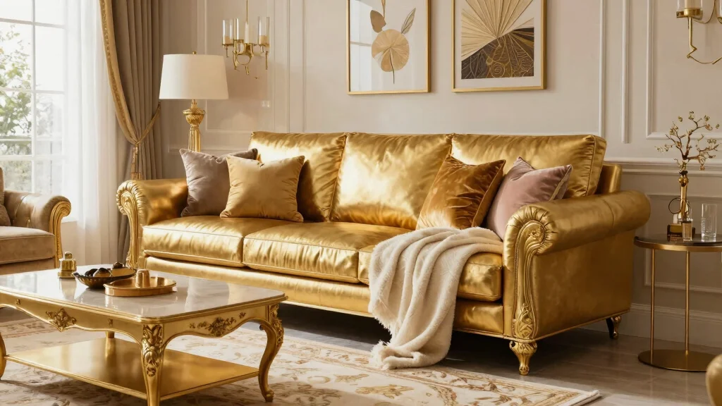 15 Gold Couch Living Room Ideas: Bold Glam Statement