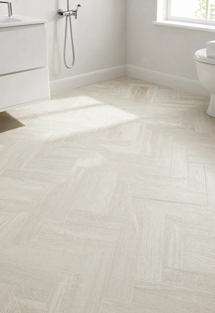 15 Herringbone Tile Bathroom Floor Ideas For Visual Interest - 15. Eco-Conscious Grout Choices 1