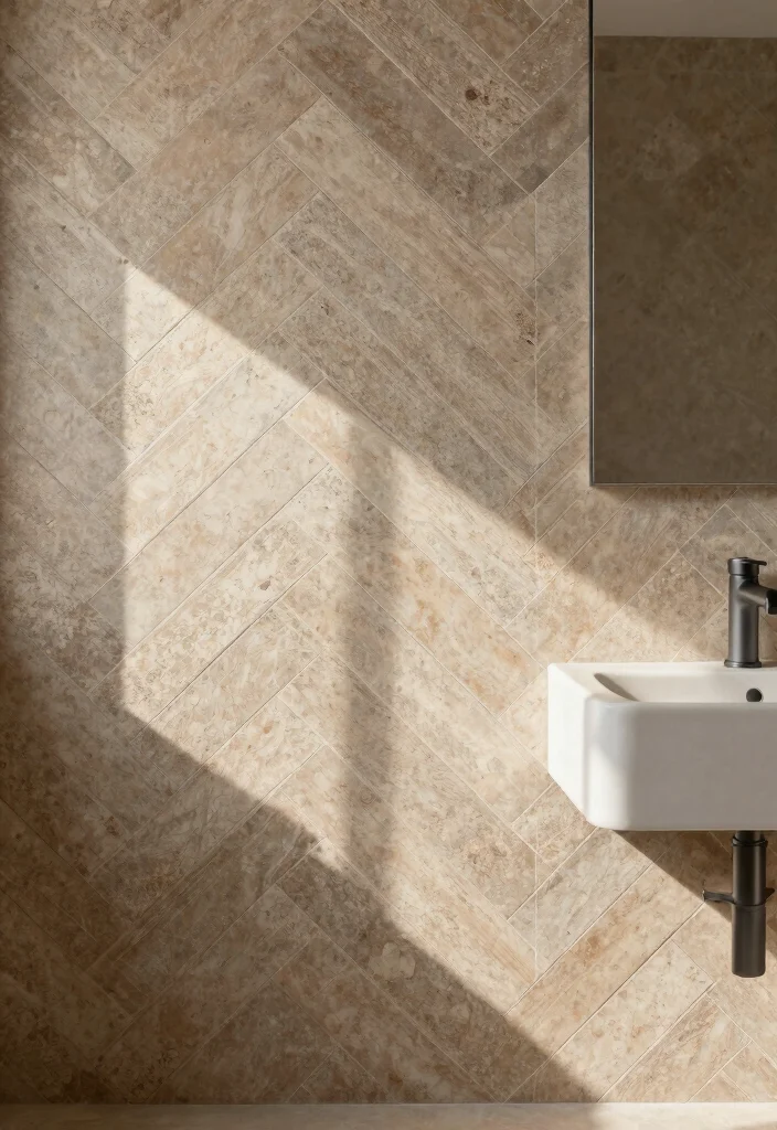 15 Herringbone Tile Bathroom Floor Ideas For Visual Interest - 6. Eco-Friendly Materials 1