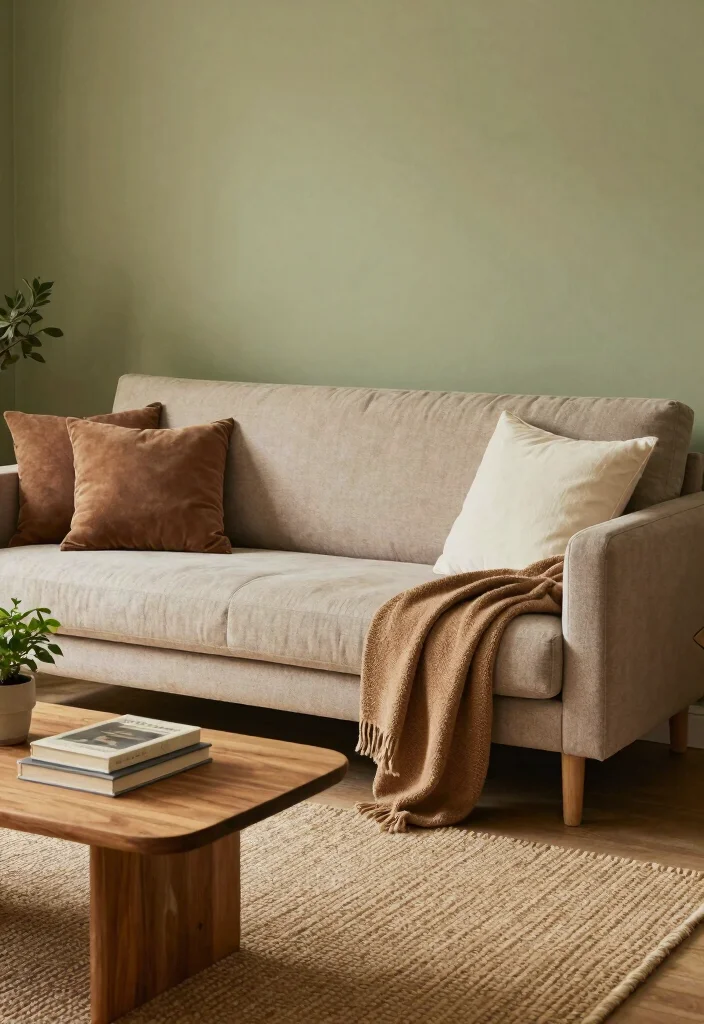 15 Mink Sofa Living Room Ideas: Soft Neutral Elegance - 2. Cozy Earthy Tones 1