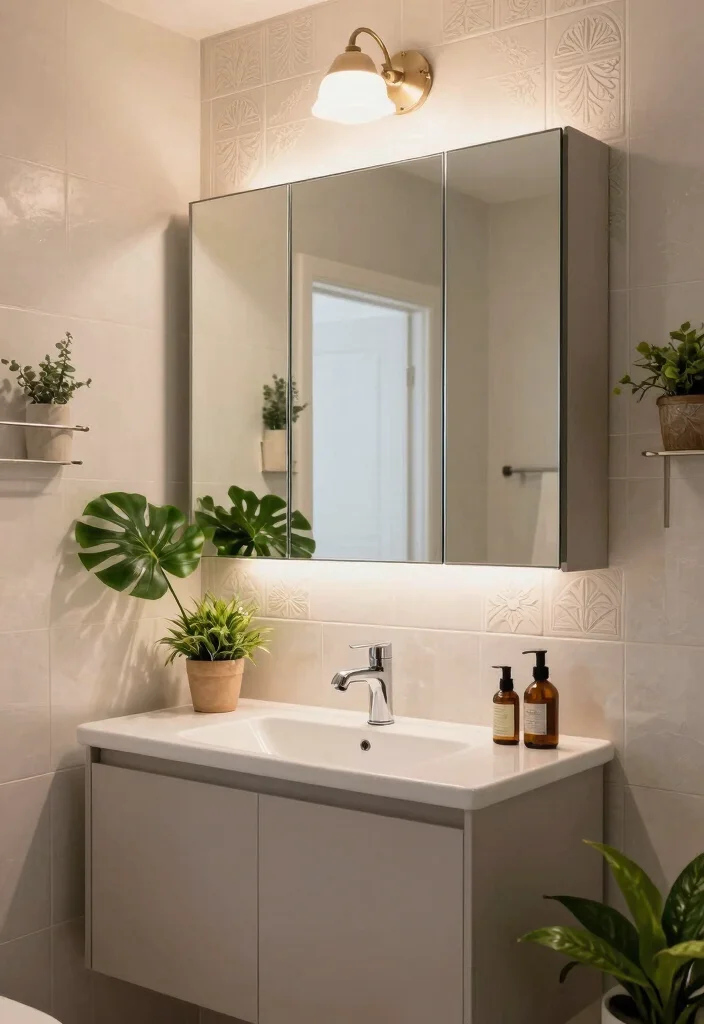 15 Mirror Tile Bathroom Ideas For Extra Light And Glam - 3. Mirrored Cabinets 1