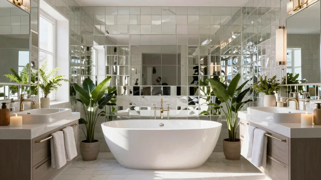 15 Mirror Tile Bathroom Ideas For Extra Light And Glam