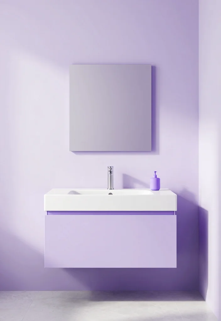 15 Purple Bathroom Ideas With Creative Flair - 13. Modern Minimalism 1