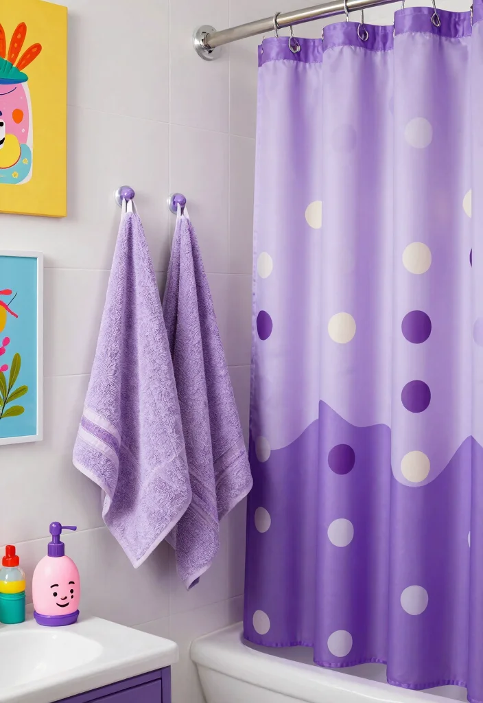 15 Purple Bathroom Ideas With Creative Flair - 6. Whimsical Purple Accents 1