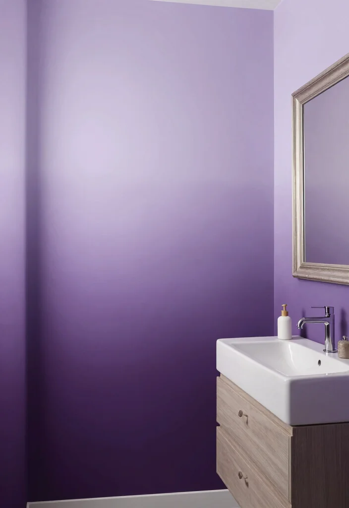 15 Purple Bathroom Ideas With Creative Flair - 7. Elegant Purple Ombre 1