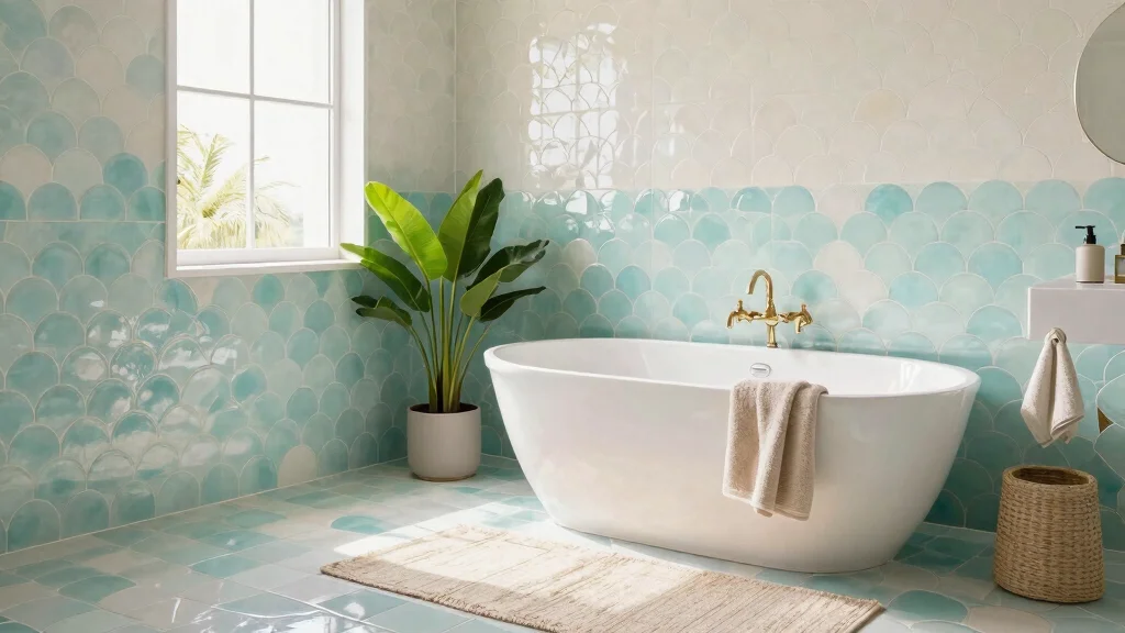 15 Scallop Tile Bathroom Ideas With Soft Curves
