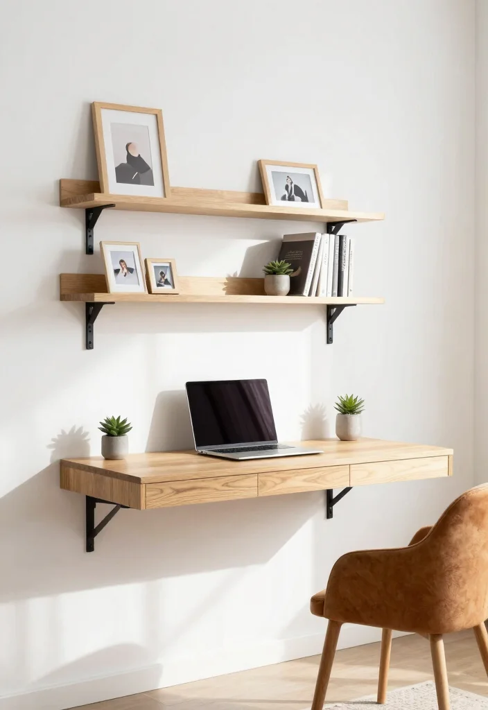 15 Study Table in Living Room Ideas: Smart Dual Purpose - 1. Floating Desk Solution 1
