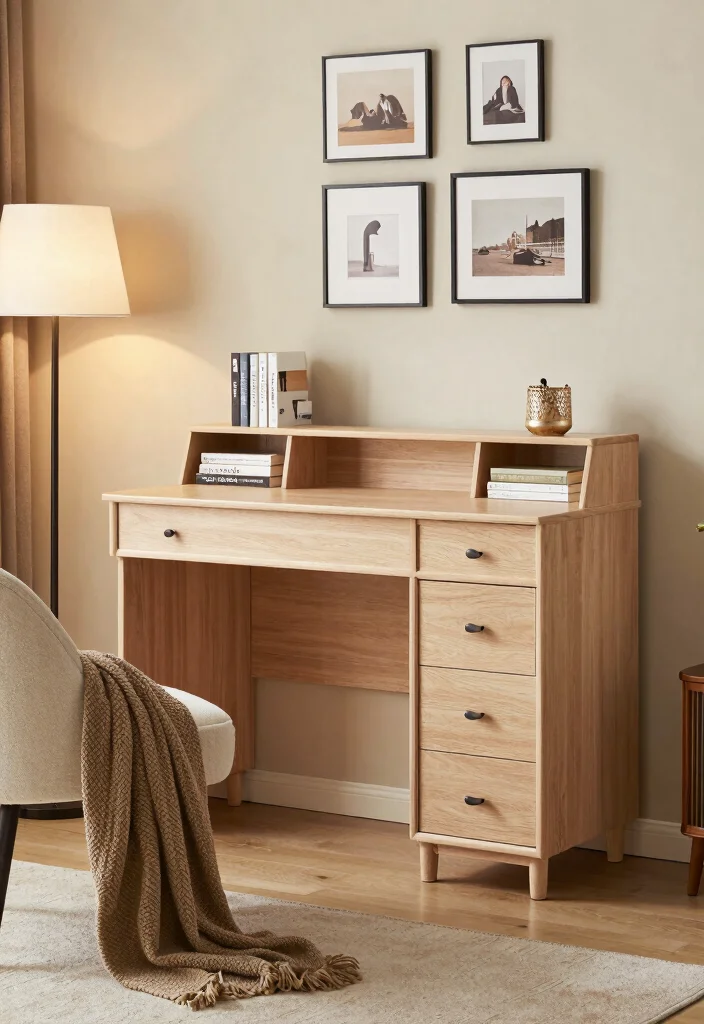 15 Study Table in Living Room Ideas: Smart Dual Purpose - 2. Desk with Built-in Storage 1