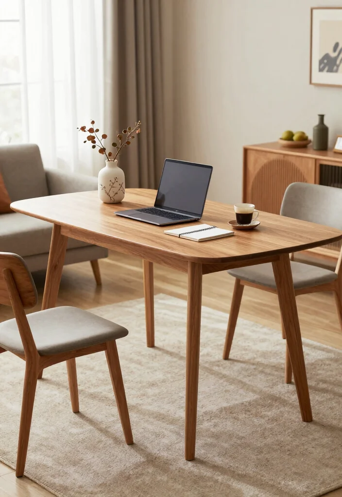 15 Study Table in Living Room Ideas: Smart Dual Purpose - 4. Multi-purpose Dining Table 1