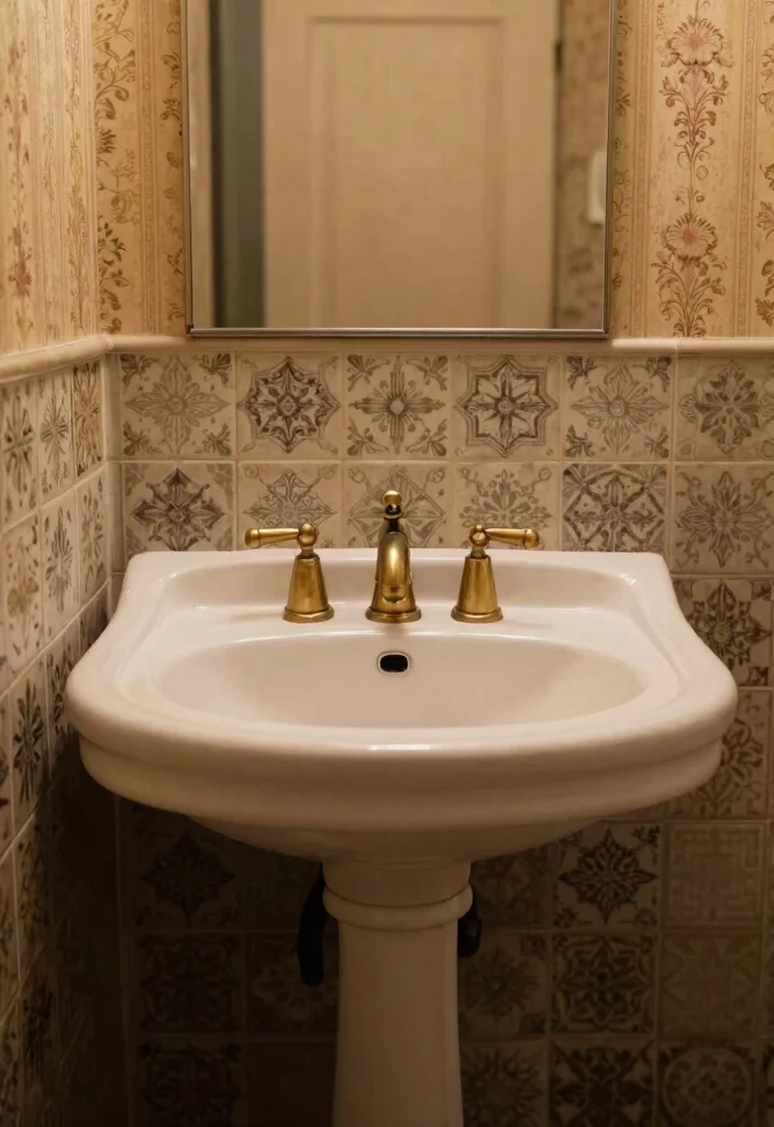 15 Vintage Half Bathroom Ideas With Old World Charm - 10. Vintage Inspired Sink Designs 1