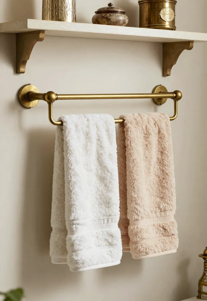 15 Vintage Half Bathroom Ideas With Old World Charm - 13. Elegant Towel Racks for Stylish Storage 1