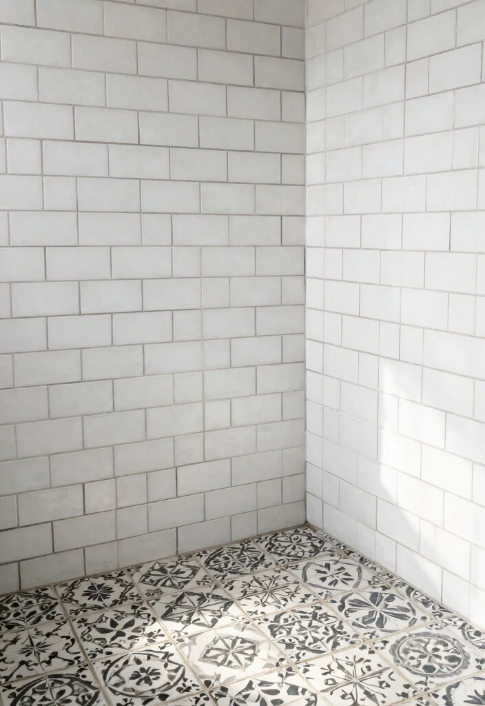 15 Vintage Half Bathroom Ideas With Old World Charm - 4. Classic White Subway Tiles with a Twist 1