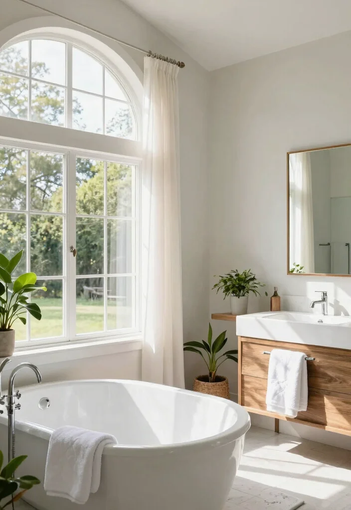 16 Barndominium Bathroom Ideas With Rustic Modern Style - 5. Natural Light Emphasis 1