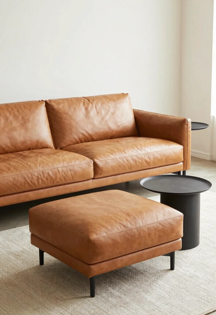 16 Camel Leather Couch Living Room Ideas for Warm Luxe Style - 13. Functional Furniture 1