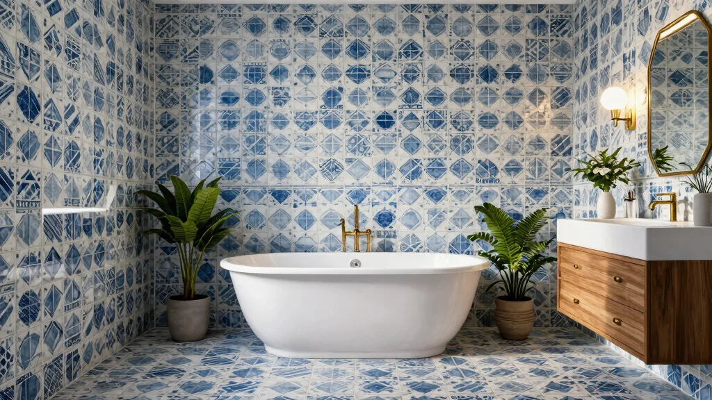 16 Cement Tile Bathroom Ideas With Timeless Pattern