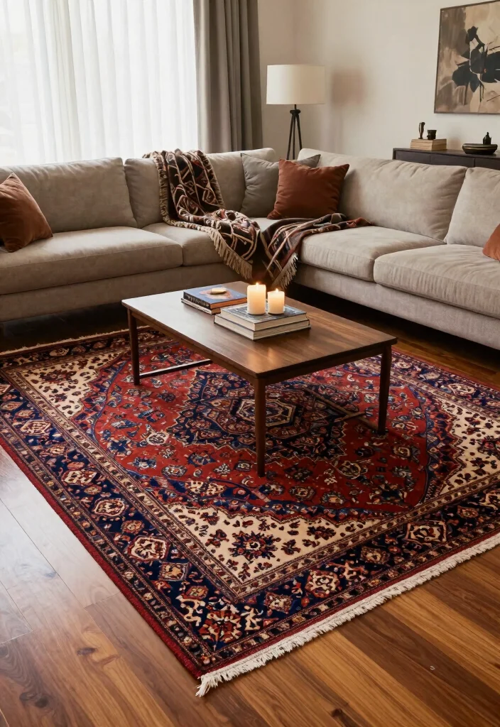 16 Cool Rugs Living Room Ideas: Unique Standout Styles - 2. Vintage Persian Rugs 1
