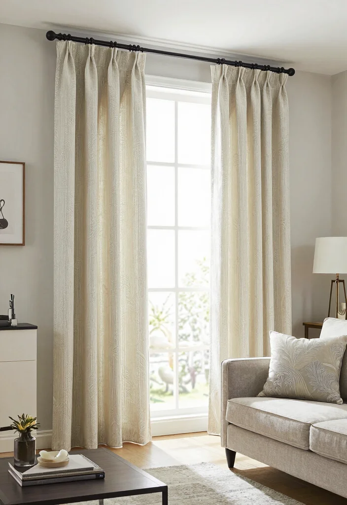 16 Cotton Curtains Living Room Ideas: Soft Natural Texture - 15. Custom-Made Curtains for Personal Touch 1