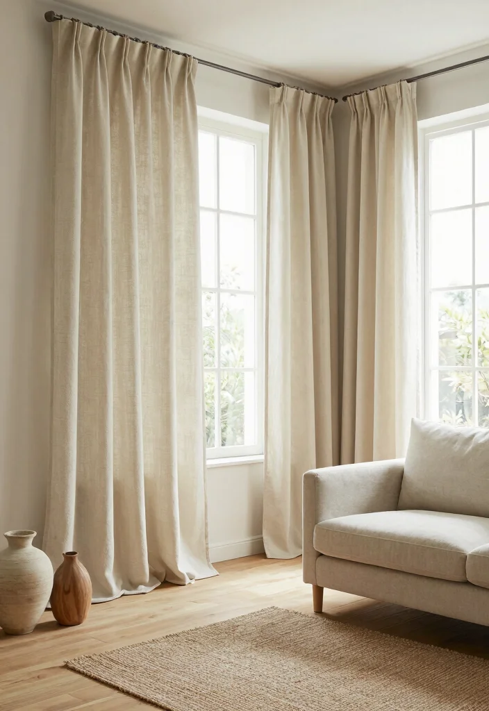 16 Cotton Curtains Living Room Ideas: Soft Natural Texture - 4. Organic Cotton for Eco-Conscious Living 1