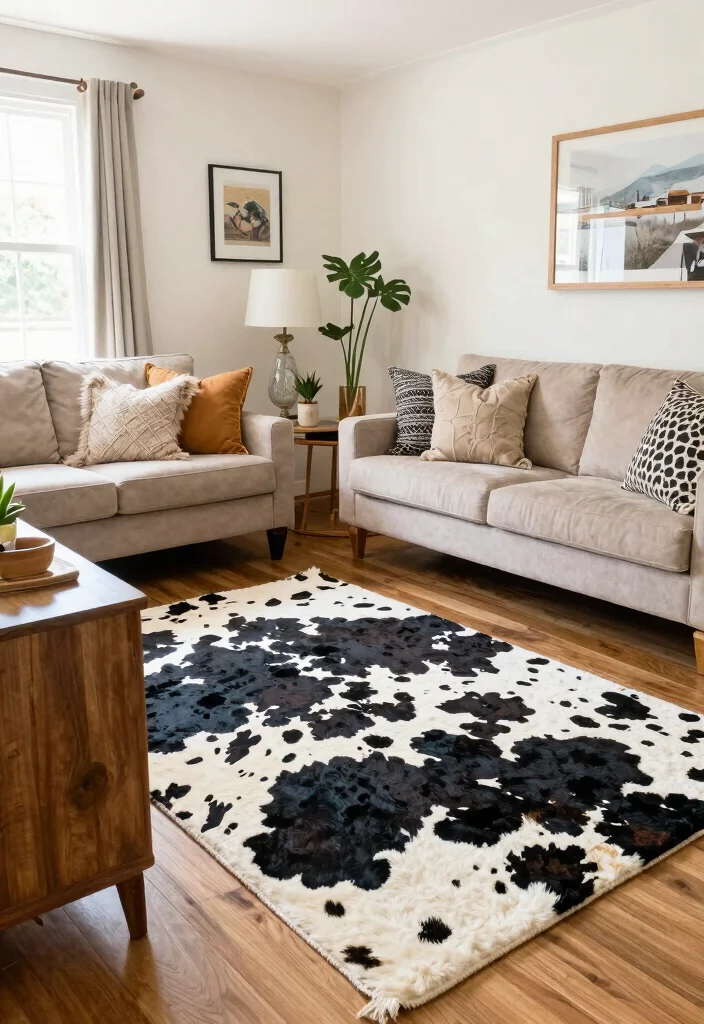 16 Cow Print Rug Living Room Ideas: Western Chic Accent - Conclusion: Embrace the Cow Print Charm 1
