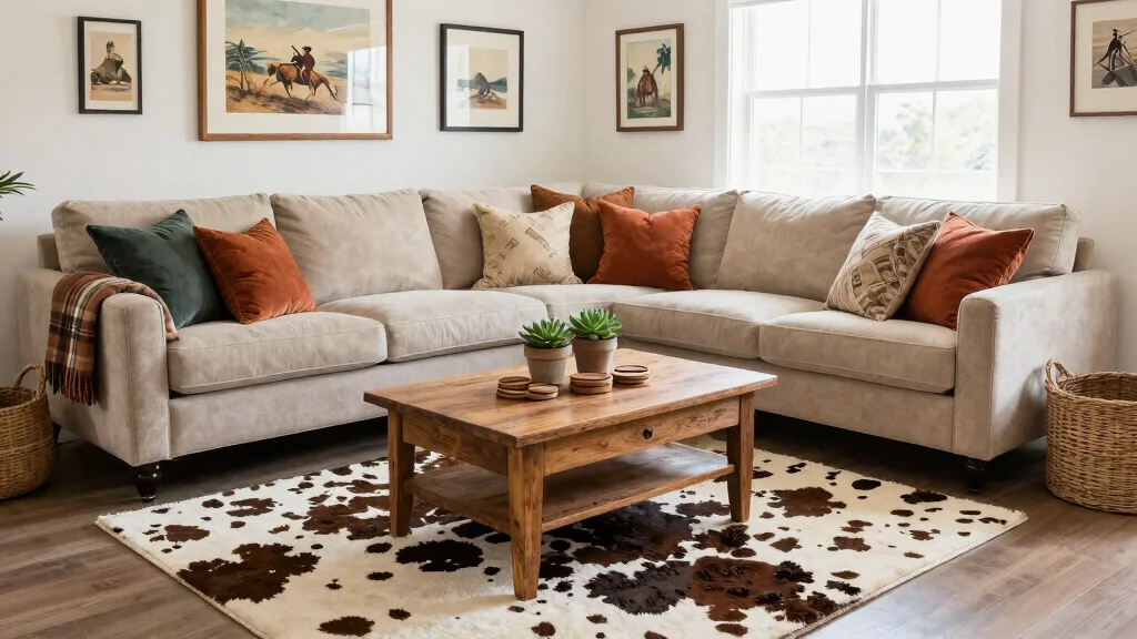 16 Cow Print Rug Living Room Ideas: Western Chic Accent