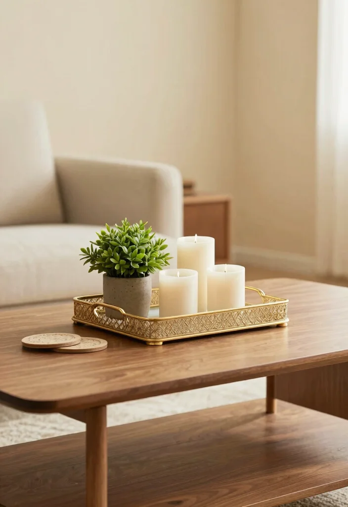 16 Cream Living Room Walls Ideas: Soft Warm Backdrop - 13. Decorative Trays 1