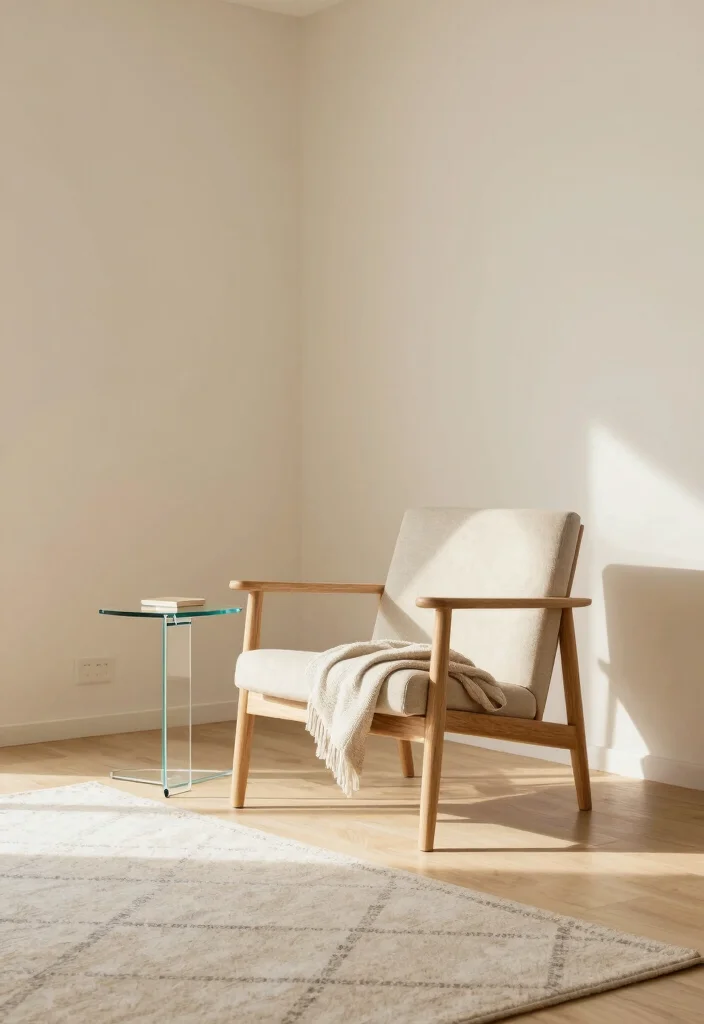 16 Cream Living Room Walls Ideas: Soft Warm Backdrop - 3. Minimalist Accent Furniture 1