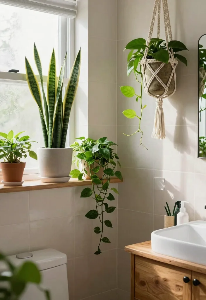 16 Downstairs Bathroom Ideas That Feel Welcoming - 2. Go Green with Plants 1