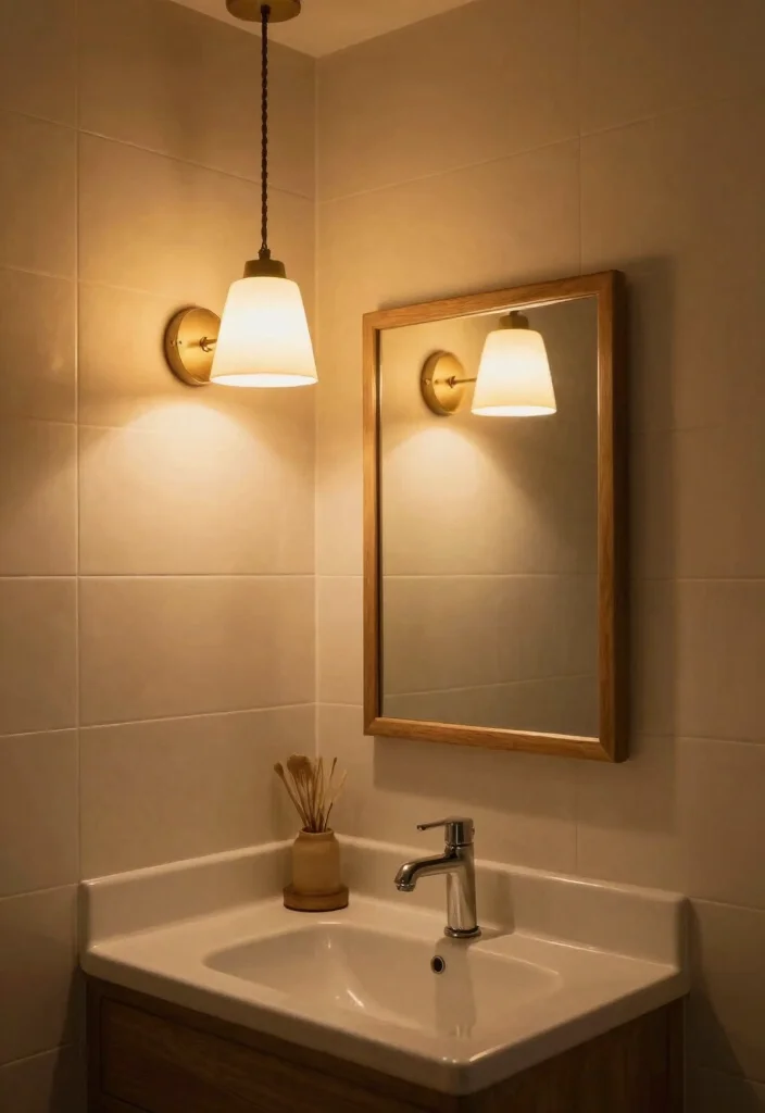 16 Downstairs Bathroom Ideas That Feel Welcoming - 6. Install Warm Lighting 1