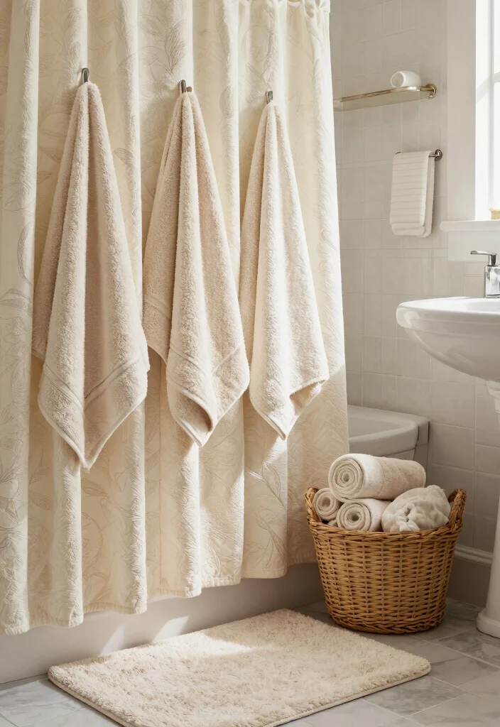 16 Downstairs Bathroom Ideas That Feel Welcoming - 8. Incorporate Cozy Textiles 1