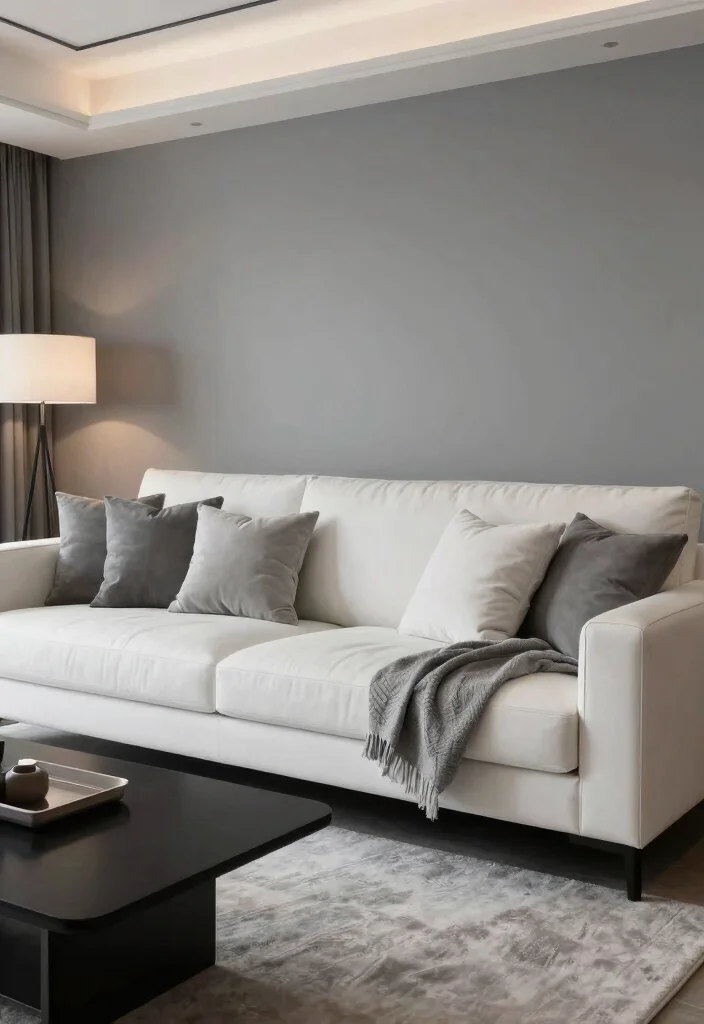 16 Leather Couches Living Room Ideas for Classic Versatile Looks - 13. Layered Monochrome for Elegance 1