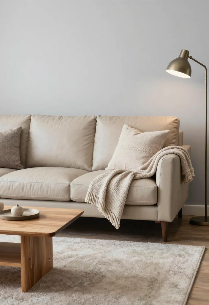 16 Leather Couches Living Room Ideas for Classic Versatile Looks - 5. Sophisticated Neutrals with Texture 1