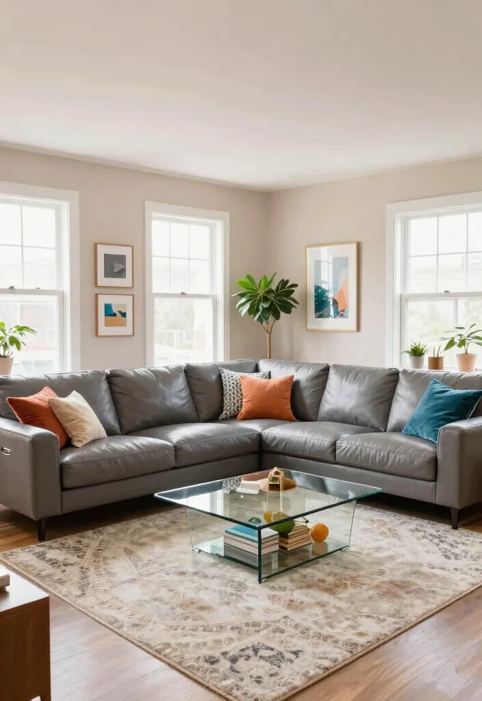 16 Leather Couches Living Room Ideas for Classic Versatile Looks - 7. Layered Comfort with Sectional Couches 1