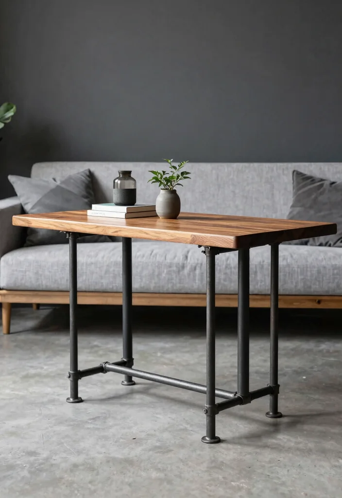 16 Living Room Table DIY Ideas: Budget-Friendly Projects - 5. Industrial Pipe Table 1
