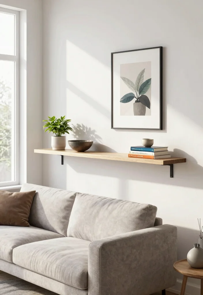 16 Living Room Table DIY Ideas: Budget-Friendly Projects - 6. Floating Shelf Table 1