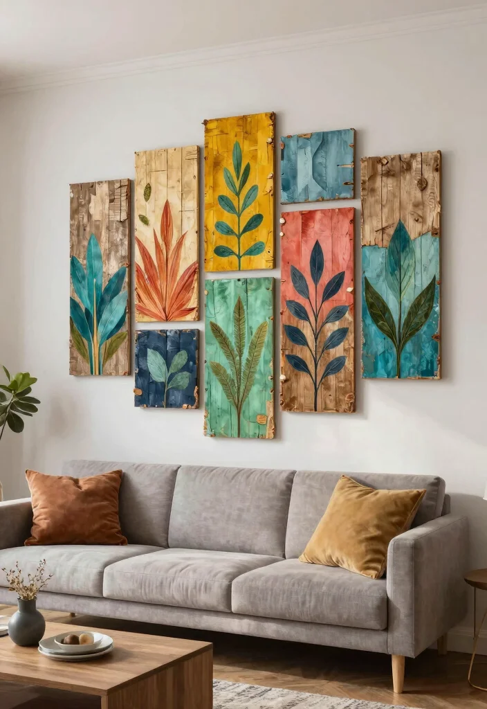 16 Living Room Wall Paneling Ideas: Texture, Depth, Style - 16. Eco-Friendly Wall Art Panels 1