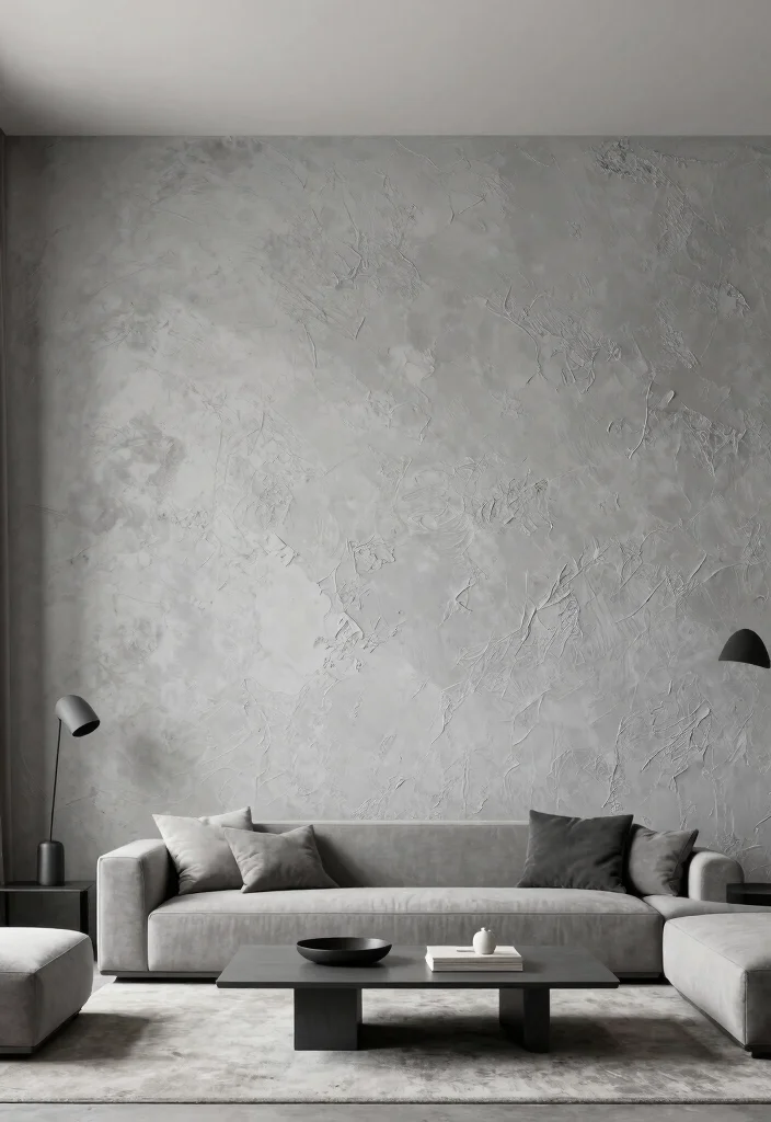 16 Living Room Wall Paneling Ideas: Texture, Depth, Style - 4. Textured Plaster Walls 1