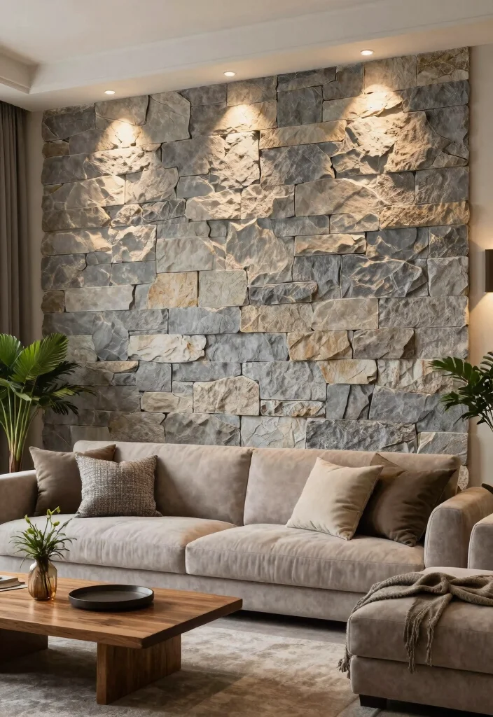16 Living Room Wall Paneling Ideas: Texture, Depth, Style - 5. Stone Accent Walls 1