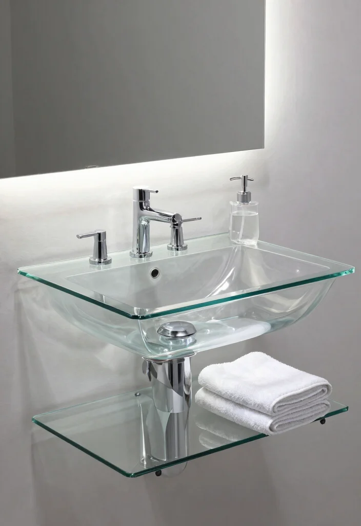 16 Offset Sink Bathroom Vanity Ideas For Creative Layouts - 10. Modern Glass Vanity 1