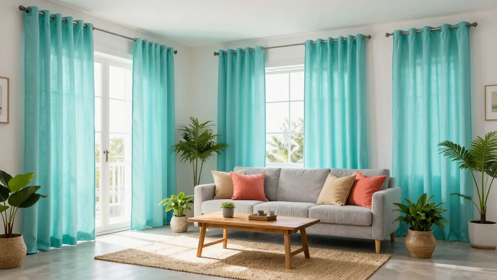 16 Turquoise Curtains Living Room Ideas for a Fresh Color Pop