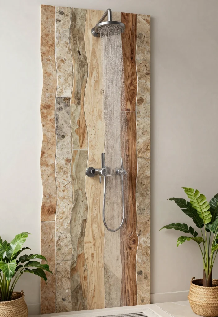 16 Wavy Tile Shower Bathroom Ideas With Modern Flow - 10. Eco-Friendly Materials 1