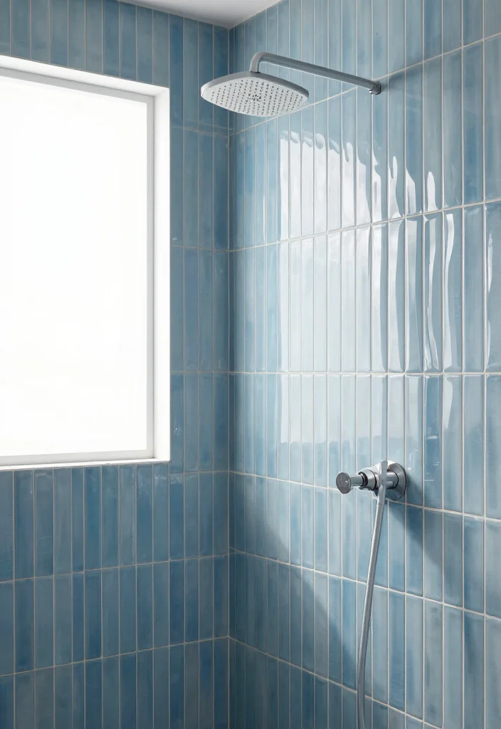 16 Wavy Tile Shower Bathroom Ideas With Modern Flow - 12. Vertical Wavy Tile Layout 1